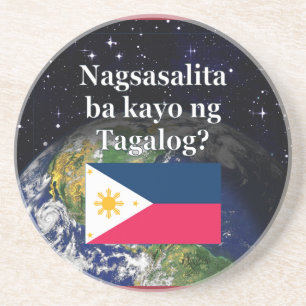 Porta-copos Você fala o Tagalog? no Tagalog. Bandeira & terra