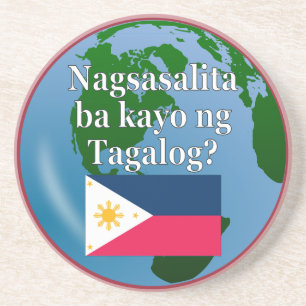 Porta-copos Você fala Tagalog? no Tagalog. Sinalizador e globo