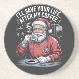 Porta-copos Vou Salvar sua Vida Depois do Meu Café Papai Noel 