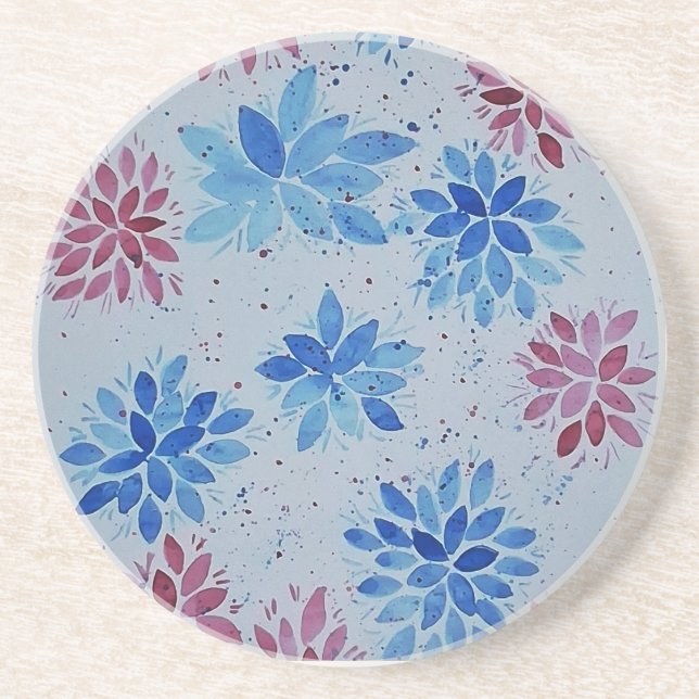 Porta-copos Watercolor Botanical Garden Floral Coaster (Frente)