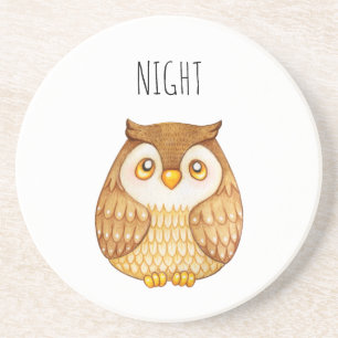 Porta-copos Watercolor Night Owl