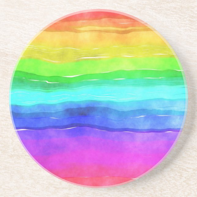 Porta-copos Watercolor Rainbow Stripes (Frente)