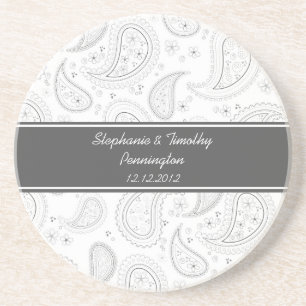 Porta copos wedding personalizada de paisley do
