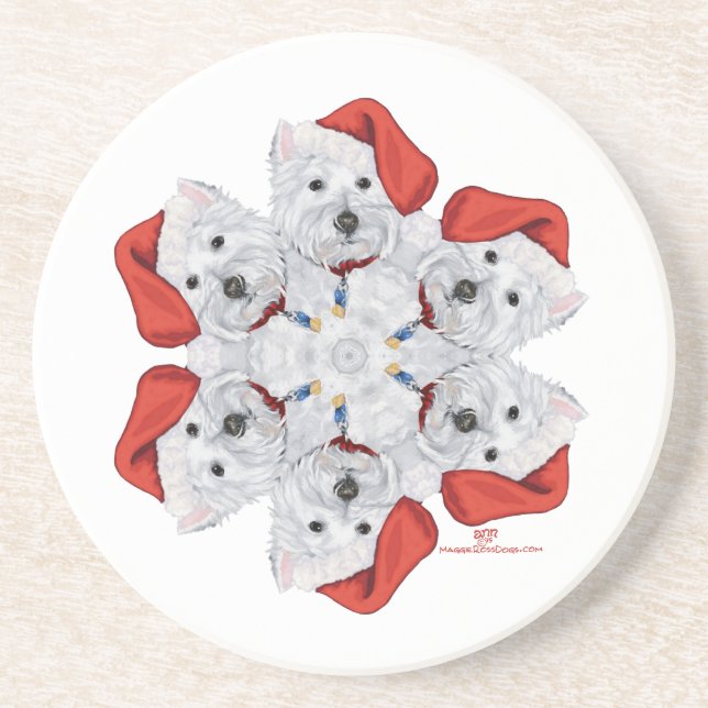 Porta-copos Westie Snowflake (Frente)