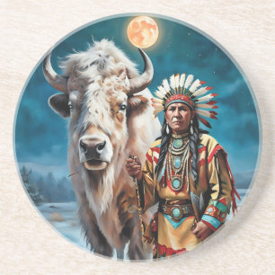 Porta-copos White Bison e Chefe Nativo Americano