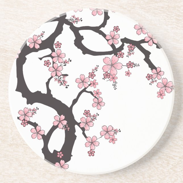 Porta-copos White Sakura - Design japonês (Frente)