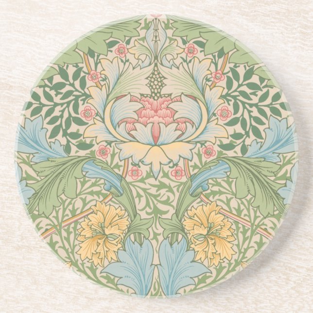 Porta-copos William Morris Flor de Murta Floral Botânico (Frente)