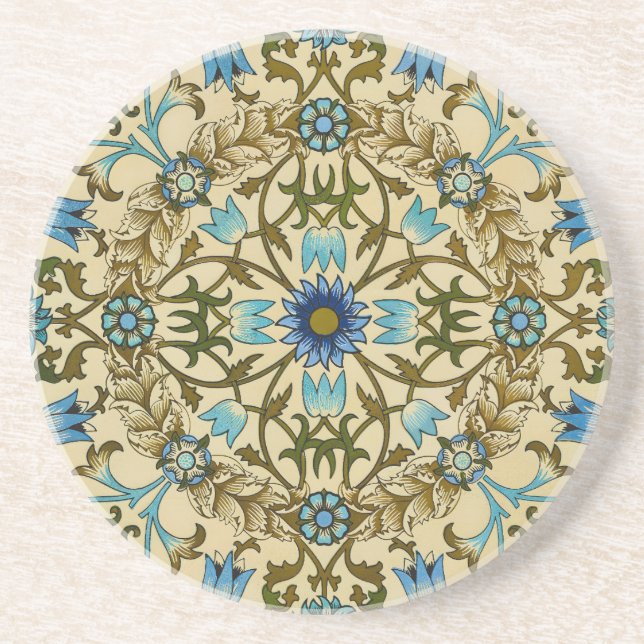 Porta-copos William Morris - Padrão antigo de vinha e flores 1 (Frente)