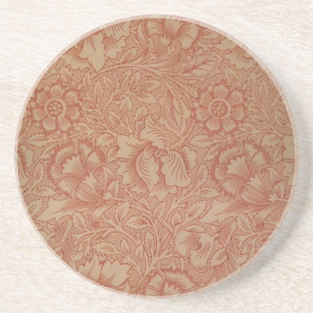 Porta-copos William Morris Pink Poppy Floral Flor (Frente)