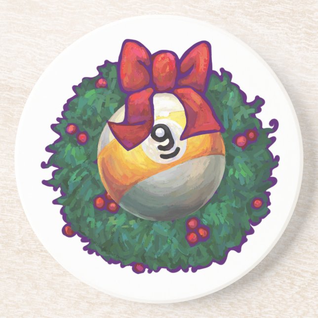 Porta-copos Wreath Green de Natal 9 (Frente)