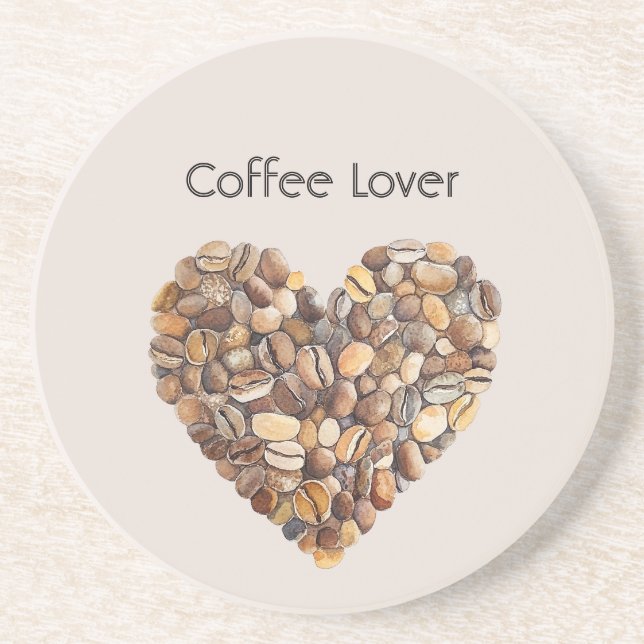 Porta-copos Xícaras de Coração de Café com Creme (Frente)