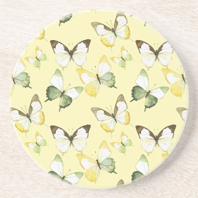 Porta-copos Yellow Green Butterflies (Frente)