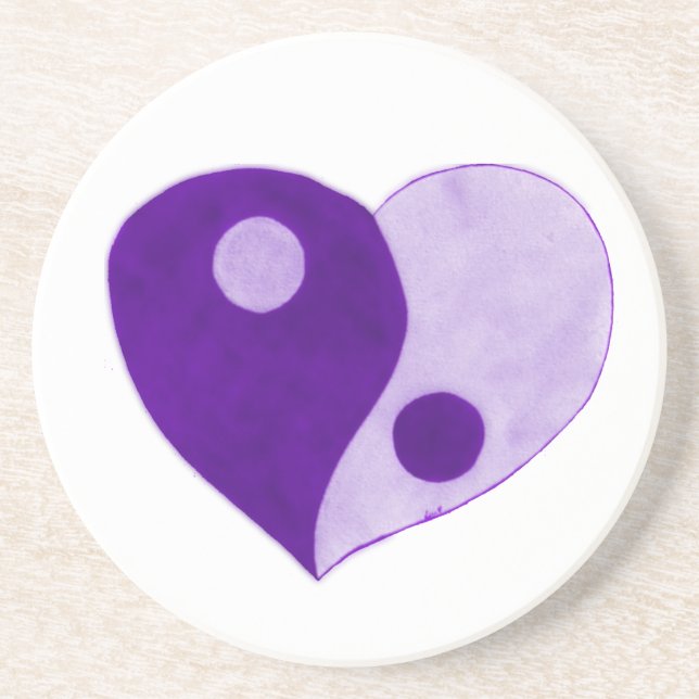 Porta-copos Yin Yang Heart (Purple/Lilac) (Frente)
