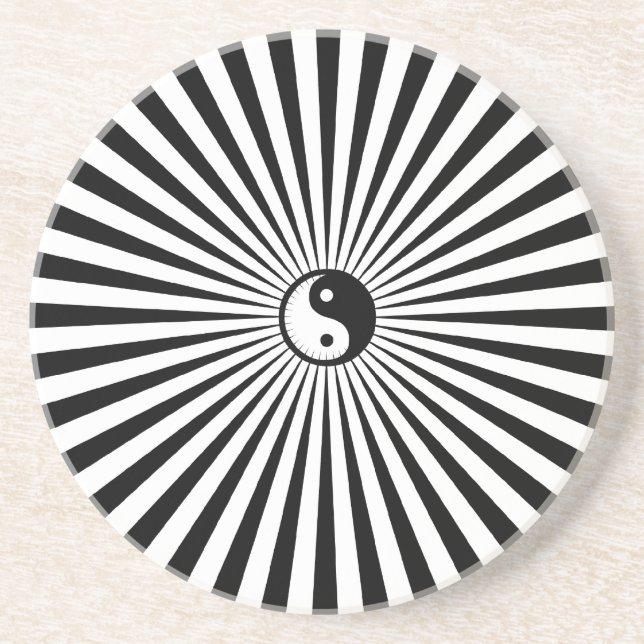 Porta-copos Yin-Yang Sun Roda-Preto/branco (Frente)