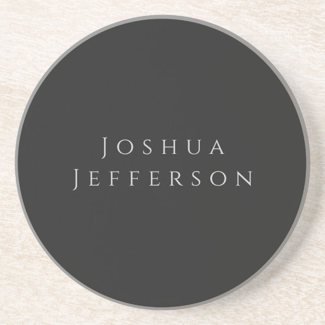 Porta-copos Your Name Professional Creative Plain Black Grey (Frente)