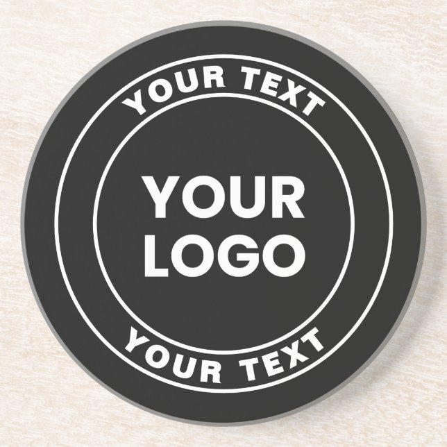Porta-copos Your Uploaded Logo + Bold Circular Text  (Frente)