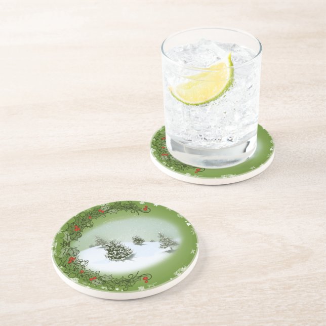 Porta-copos Yuletide Joy - Coaster das Bebidas (cena) (Lateral)
