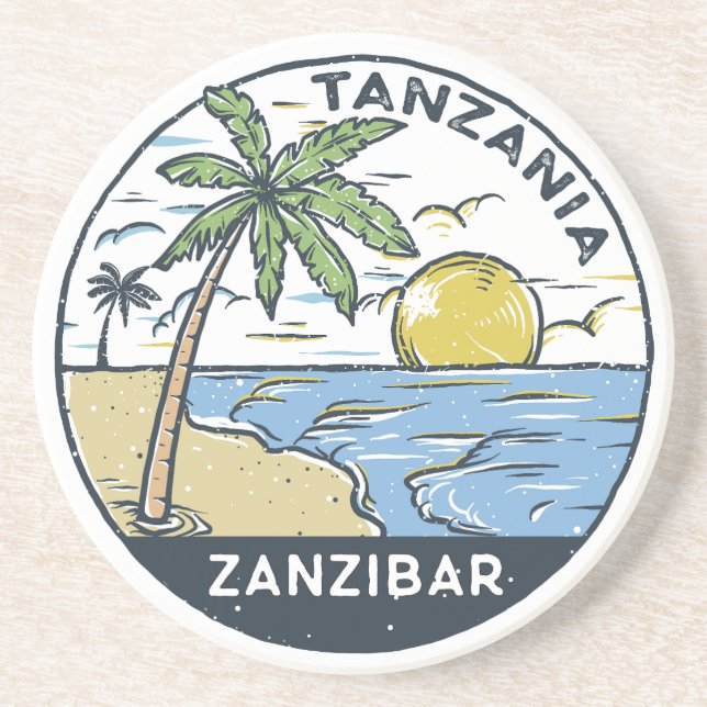 Porta-copos Zanzibar Tanzânia Vintage (Frente)