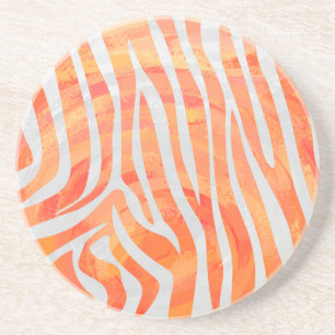 Porta-copos Zebra Orange e Impressão branco