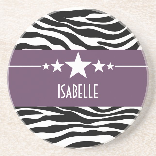 Porta copos Zebra Purple Sassassy Star (Frente)