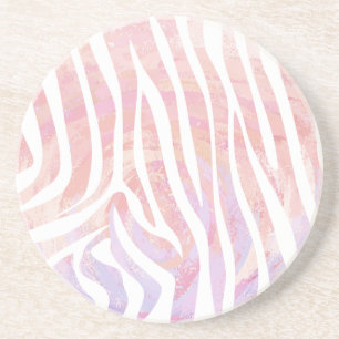 Porta-copos Zebra Rosa e Impressão branco