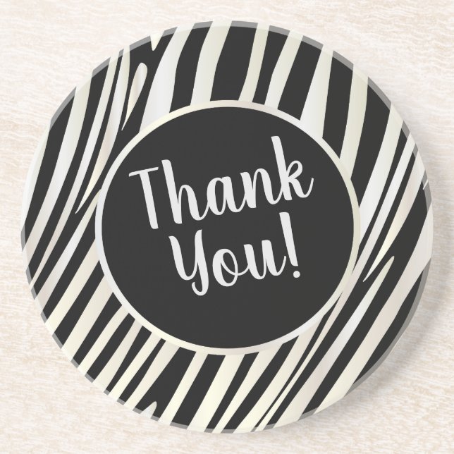 Porta-copos Zebra Stripes Black & Whit Pattery Design (Frente)