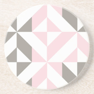 Porta-copos ZigZag Geométrico Rosa e Prata