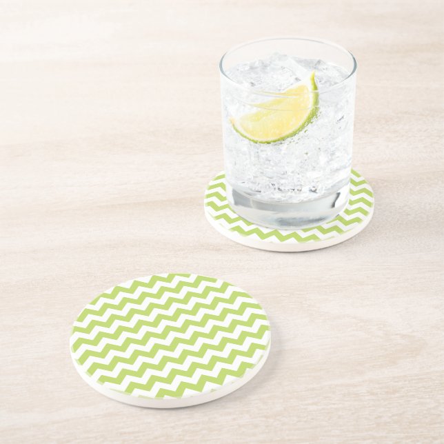 Porta-copos Zigzag Verde, Chevron Verde, Padrão Geométrico (Lateral)