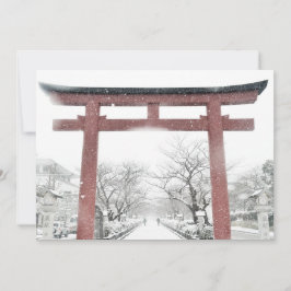 Porta de Torii Japonês no Convite de Inverno