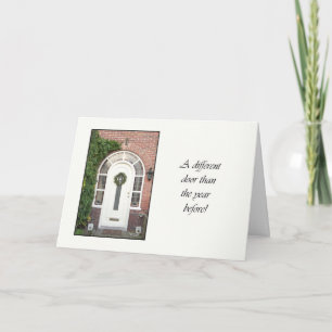 Porta diferente - coroa de Natal novo cartão de en