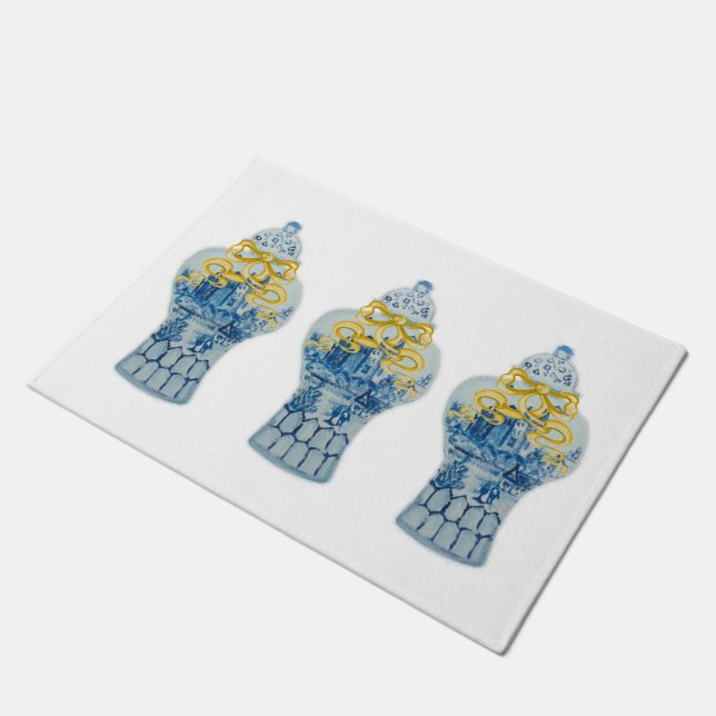 Porta do tapete azul de Ginger Jar (Inclinado)