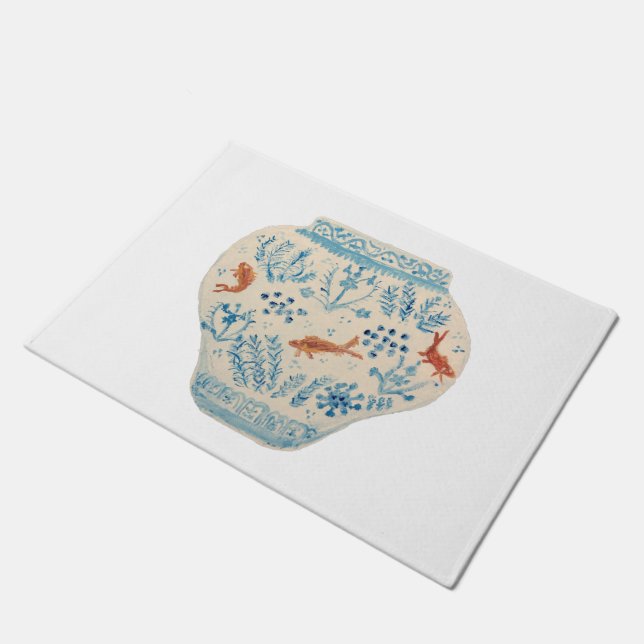 Porta do tapete azul pintado à mão (Inclinado)