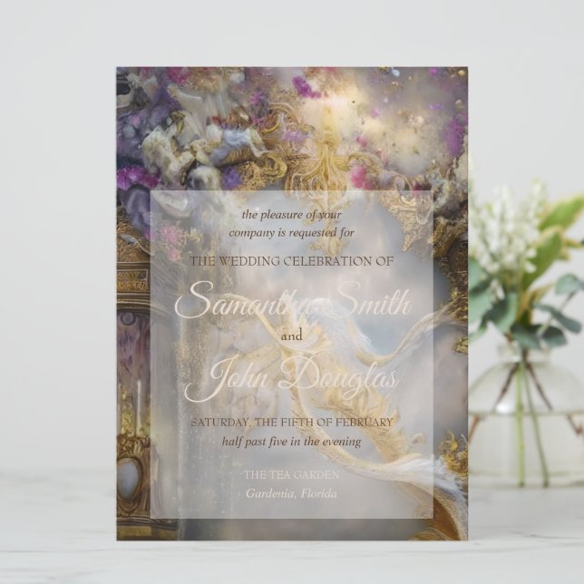 Porta Elegante Dourada, Texto Dourado (Em pé/Frente)