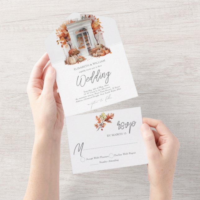 Porta Frente De Casamento De Outono Rsvp (Tearaway)
