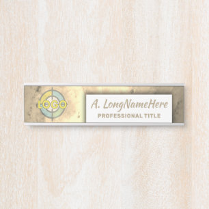 Porta Gabinete Executivo de Placa de Luxo Metálico Doura