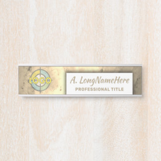 Porta Gabinete Executivo de Placa de Luxo Metálico Doura
