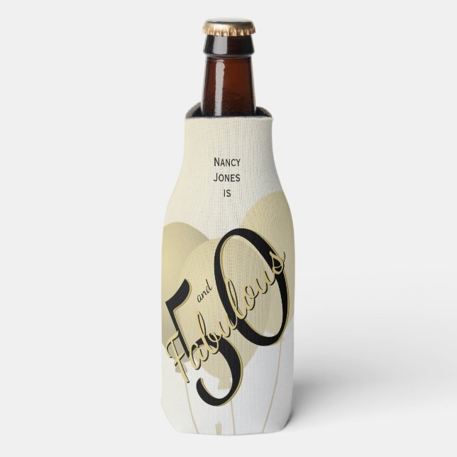 Porta-garrafa 50 e Fabulosa Festa de aniversário Preta/50º Diver (Frente da Garrafa)