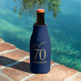 Porta-garrafa 70 Birthday Azul Dourado