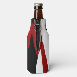 Porta-garrafa Abstrato preto e branco vermelho