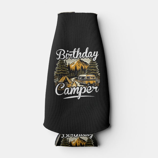 Porta-garrafa Acampamento de Aniversário (Frente)