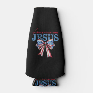 Porta-garrafa America Precisa de Jesus Bandeira Cristã EUA Coque