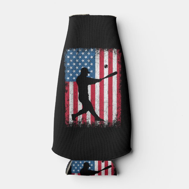 Porta-garrafa American Flag Baseball Team Presente para Men Boys (Frente)