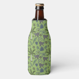 Porta-garrafa Animais tropicais, sem soldadura, verdes e cinzas