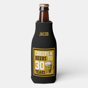 Porta-garrafa aniversário de 30 anos para saudações e cervejas a