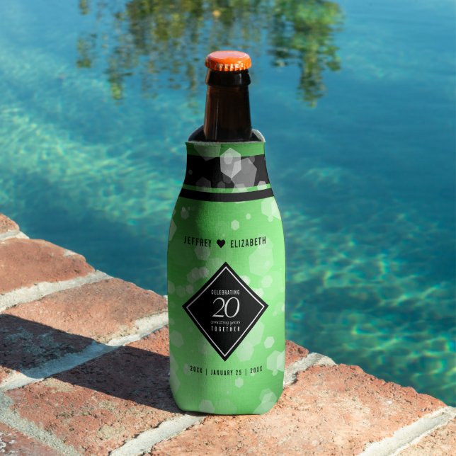 Porta-garrafa Aniversário de Casamento Elegante 20 Emerald (Piscina in situ)