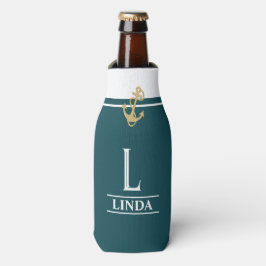 Porta-garrafa Arrefecimento do frasco Náutico Monograma Verde Az