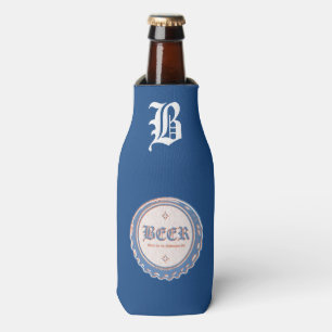 Porta-garrafa Azul/branco do boné de garrafa da cerveja