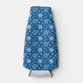 PORTA-GARRAFA AZUL COM SNOWFLAKS DE INVERNO BRANCO
