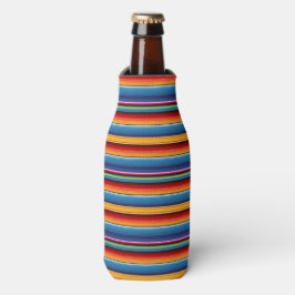Porta-garrafa Azul Dourado Vermelho Mexicano Sarape