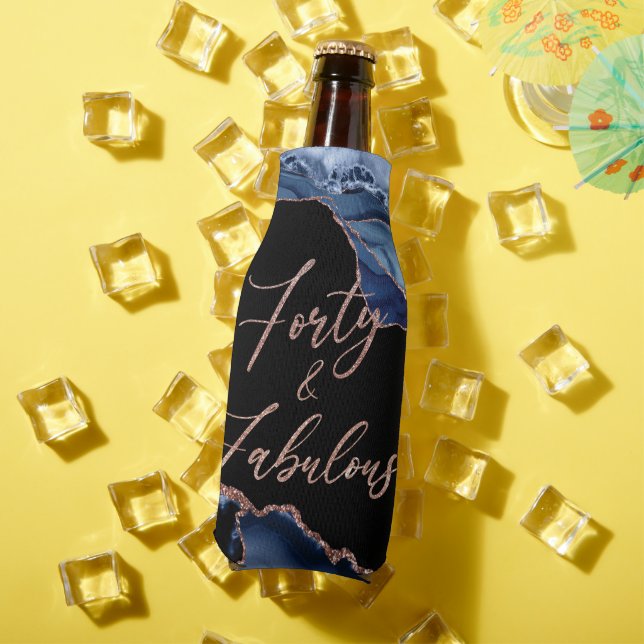 Porta-garrafa Azul Rosa Dourado Agate Marble 40th e Fabuloso 40t (Verão in situ)